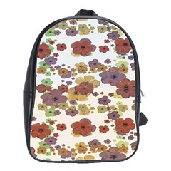 Multicolored Floral Collage Print School Bag (xl) by dflcprintsclothing