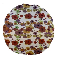 Multicolored Floral Collage Print Large 18  Premium Flano Round Cushions by dflcprintsclothing