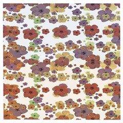 Multicolored Floral Collage Print Wooden Puzzle Square by dflcprintsclothing