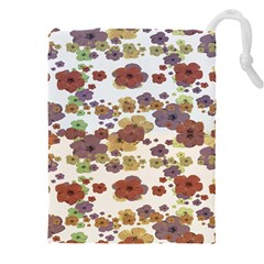 Multicolored Floral Collage Print Drawstring Pouch (4xl)