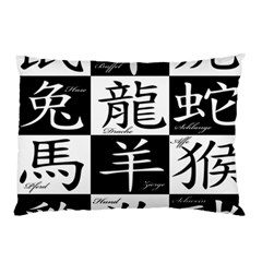 Chinese Signs Of The Zodiac Pillow Case by Wegoenart