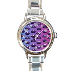 Ufo Alien Pattern Round Italian Charm Watch by Wegoenart