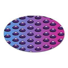 Ufo Alien Pattern Oval Magnet by Wegoenart