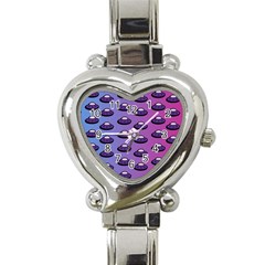 Ufo Alien Pattern Heart Italian Charm Watch by Wegoenart