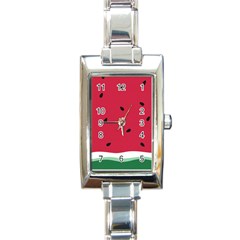 Minimalist Summer Watermelon Wallpaper Rectangle Italian Charm Watch