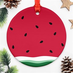 Minimalist Summer Watermelon Wallpaper Ornament (round) by Nexatart