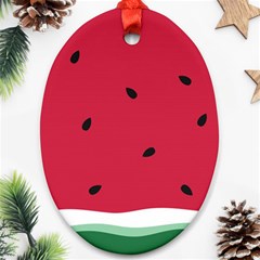 Minimalist Summer Watermelon Wallpaper Ornament (Oval)