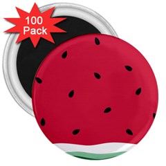 Minimalist Summer Watermelon Wallpaper 3  Magnets (100 pack)