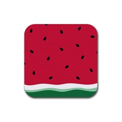 Minimalist Summer Watermelon Wallpaper Rubber Coaster (square)  by Nexatart