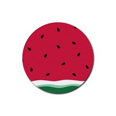 Minimalist Summer Watermelon Wallpaper Rubber Coaster (Round) 