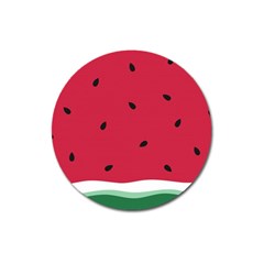 Minimalist Summer Watermelon Wallpaper Magnet 3  (round) by Nexatart