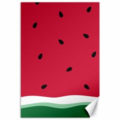 Minimalist Summer Watermelon Wallpaper Canvas 12  X 18  by Nexatart