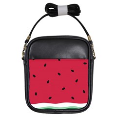 Minimalist Summer Watermelon Wallpaper Girls Sling Bag by Nexatart