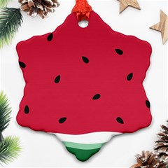 Minimalist Summer Watermelon Wallpaper Snowflake Ornament (Two Sides)