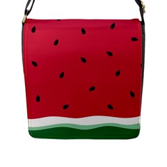 Minimalist Summer Watermelon Wallpaper Flap Closure Messenger Bag (L)