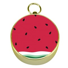 Minimalist Summer Watermelon Wallpaper Gold Compasses