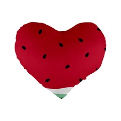 Minimalist Summer Watermelon Wallpaper Standard 16  Premium Flano Heart Shape Cushions by Nexatart