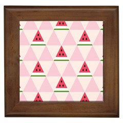 Seamless Pattern Watermelon Slices Geometric Style Framed Tile by Nexatart