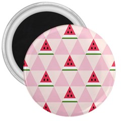 Seamless Pattern Watermelon Slices Geometric Style 3  Magnets by Nexatart