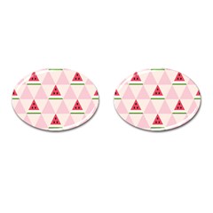 Seamless Pattern Watermelon Slices Geometric Style Cufflinks (oval)