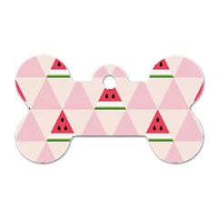 Seamless Pattern Watermelon Slices Geometric Style Dog Tag Bone (one Side) by Nexatart