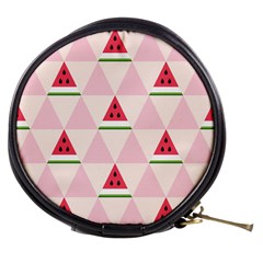 Seamless Pattern Watermelon Slices Geometric Style Mini Makeup Bag by Nexatart