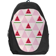 Seamless Pattern Watermelon Slices Geometric Style Backpack Bag by Nexatart