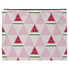 Seamless Pattern Watermelon Slices Geometric Style Cosmetic Bag (xxxl) by Nexatart