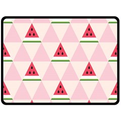 Seamless Pattern Watermelon Slices Geometric Style Double Sided Fleece Blanket (large)  by Nexatart