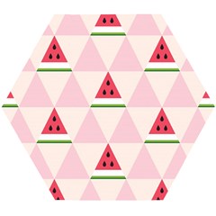 Seamless Pattern Watermelon Slices Geometric Style Wooden Puzzle Hexagon by Nexatart