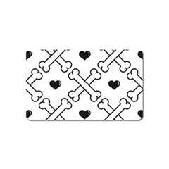 Dog Bone Seamless Pattern Heart Valentine Magnet (name Card) by Nexatart