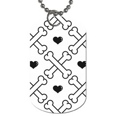 Dog Bone Seamless Pattern Heart Valentine Dog Tag (two Sides) by Nexatart