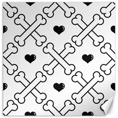 Dog Bone Seamless Pattern Heart Valentine Canvas 12  X 12  by Nexatart