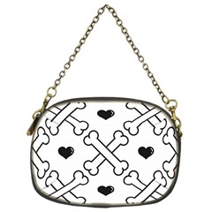 Dog Bone Seamless Pattern Heart Valentine Chain Purse (one Side) by Nexatart