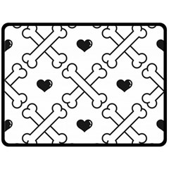 Dog Bone Seamless Pattern Heart Valentine Fleece Blanket (large)  by Nexatart