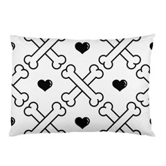 Dog Bone Seamless Pattern Heart Valentine Pillow Case (two Sides) by Nexatart