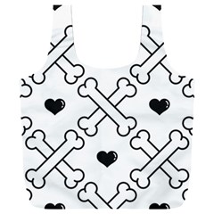 Dog Bone Seamless Pattern Heart Valentine Full Print Recycle Bag (xxxl)