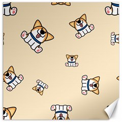 Cute Welsh Corgi Puppy Sitting Seamless Pattern Canvas 12  X 12  by Nexatart