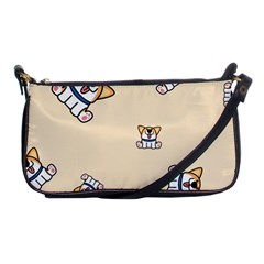 Cute Welsh Corgi Puppy Sitting Seamless Pattern Shoulder Clutch Bag by Nexatart