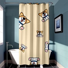 Cute Welsh Corgi Puppy Sitting Seamless Pattern Shower Curtain 36  X 72  (stall)  by Nexatart