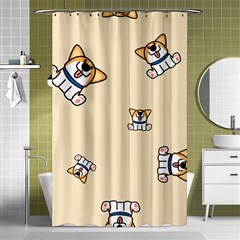 Cute Welsh Corgi Puppy Sitting Seamless Pattern Shower Curtain 48  X 72  (small)  by Nexatart