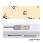 Cute Welsh Corgi Puppy Sitting Seamless Pattern Memory Card Reader (Stick) Front