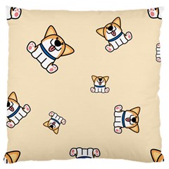 Cute Welsh Corgi Puppy Sitting Seamless Pattern Large Cushion Case (one Side) by Nexatart