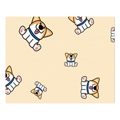 Cute Welsh Corgi Puppy Sitting Seamless Pattern Double Sided Flano Blanket (large)  by Nexatart