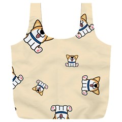 Cute Welsh Corgi Puppy Sitting Seamless Pattern Full Print Recycle Bag (xxl)