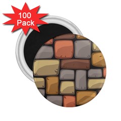 Colorful Brick Wall Texture 2 25  Magnets (100 Pack)  by Nexatart