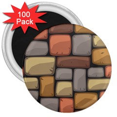 Colorful Brick Wall Texture 3  Magnets (100 Pack) by Nexatart