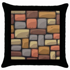 Colorful Brick Wall Texture Throw Pillow Case (black) by Nexatart