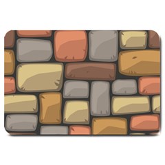 Colorful Brick Wall Texture Large Doormat  by Nexatart