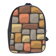 Colorful Brick Wall Texture School Bag (large) by Nexatart